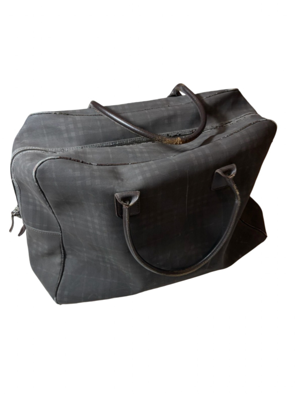 Burberry London Vintage Tonal Check Large Weekender Duffle Bag Repair AS IS